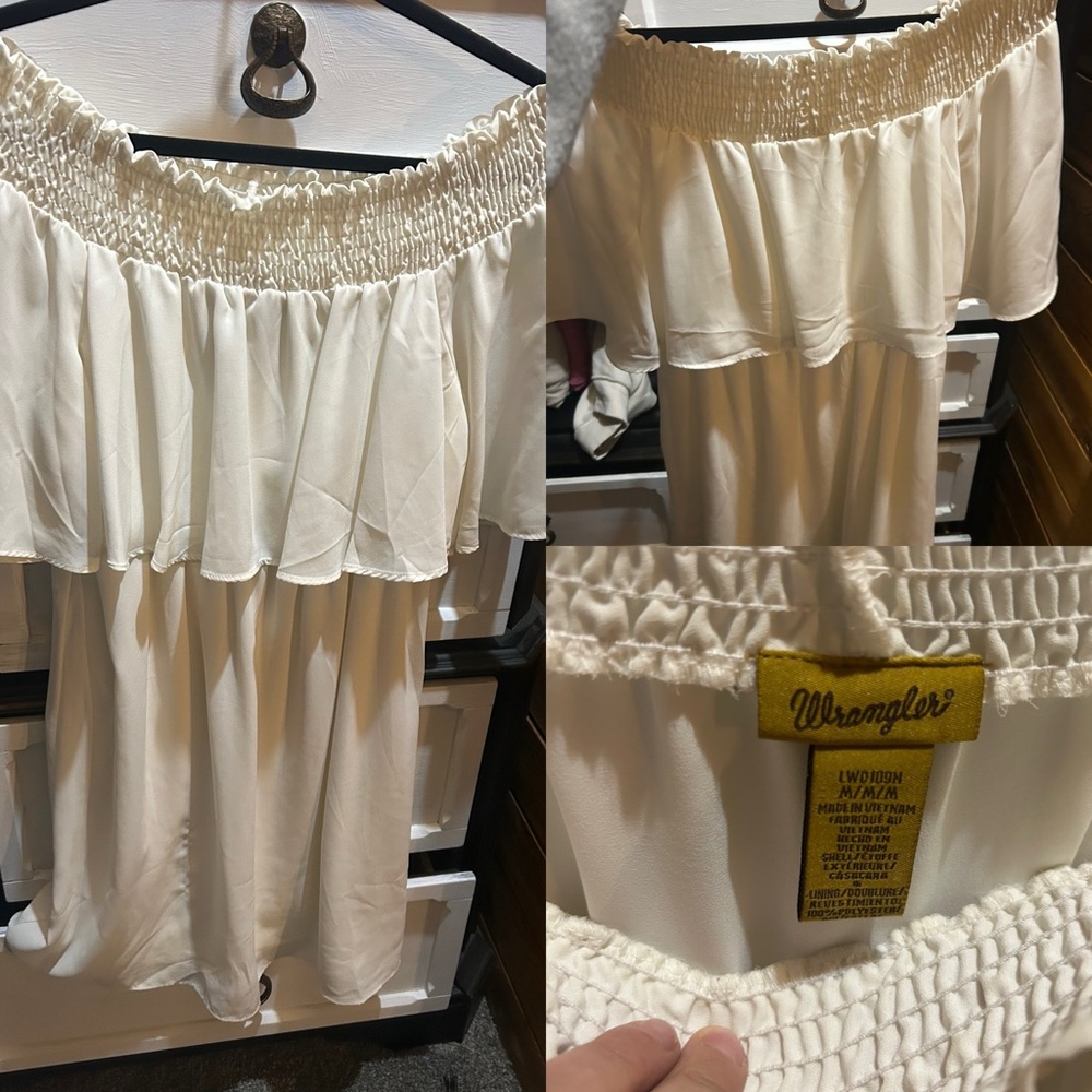 Wrangler Off-Shoulder White Dress